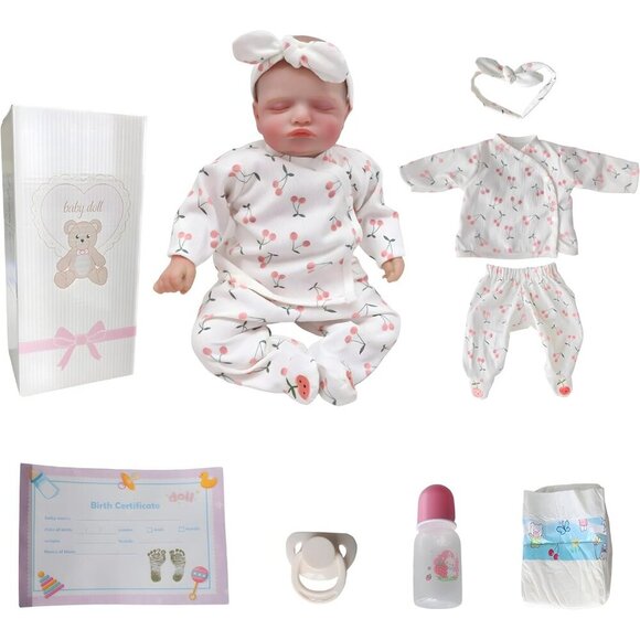 🆕18inch Soft Cloth Body Newborn Baby Poseable Limbs Rosalie-Green Baby Girl - Picture 6 of 7